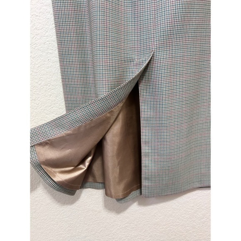 Pendleton 14 Vintage Wool Maxi Skirt Brown Houndstooth Plaid Dark Academia USA - Picture 9 of 12